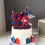 超人英雄蜘蛛侠玩偶摆件生日蛋糕装饰生日插牌烘焙装饰公仔摆件