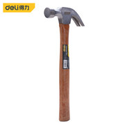 得力多功能羊角锤木柄，起钉锤木工锤小铁，锤子铁榔头锤0.5kg