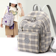 韩版时尚女士小众格子小清新双肩包大容量大学生背包书包旅游旅行