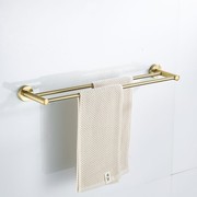北欧拉丝金色304不锈钢毛巾架浴室五金挂件套装铜色置物架浴巾架