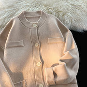 针织上市棉布常规外套，ins设计感韩版休闲纽扣开衫上衣