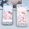 iPhone5钢化膜se苹果4s彩膜7plus卡通可爱Kitty8P手机贴膜6plus女