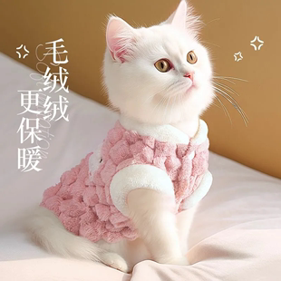 猫咪衣服冬季防掉毛布偶英短猫，背心小猫马甲防冻加绒保暖防冻棉衣