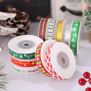圣诞织带蝴蝶结装丝带，雪花小树糖果蛋糕包装彩带
