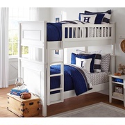 美式实木儿童高低床男孩女孩小户型两层上下白色子母床储物可分开