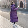 紫色羽绒服冬季女2023年时尚，过膝长款宽松显瘦加厚外套面包服