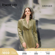 bebe秋冬系列女士时尚，露腰镂空灯芯绒西装连衣裙350010