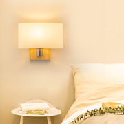 北欧卧室床头壁灯 创意led客厅实木玻璃室内壁灯 欧式床头灯
