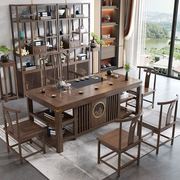 新中式实木茶桌椅组合家用办公功夫茶台现代简约茶几桌一体一整套