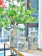 青花瓷花瓶客厅摆件新中式插花古典陶瓷美式装饰复古玄关瓷器