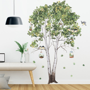 可移除墙贴植物树清新背景墙装饰贴纸防水客厅玄关房门贴壁贴床头