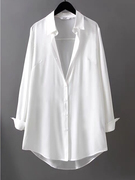 雪纺性感衬衫女夏季韩版宽松垂感防晒衣薄款长袖开衫外套上衣