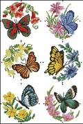 正宗DMC法国十字绣套件 蝴蝶小杯垫6款 不含塑壳 花卉小件6018