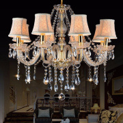 欧式水晶灯金色客厅吊灯，卧室餐厅灯，大气灯具创意工程蜡烛灯具