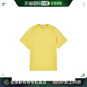 欧洲直邮STONE ISLAND 男女同款黄色纯棉胸口饰有刺绣图案圆领T恤