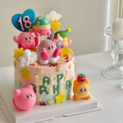 网红韩式ins风可爱粉色星之卡比蛋糕装饰摆件儿童生日甜品台插件