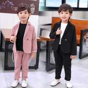春秋时尚小童西装套装韩版帅气男童，二件套休闲童装，儿童花童礼服