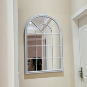 墙面装饰挂镜框欧式复古铁艺假窗镜，壁饰圆弧窗户餐厅挂饰壁景客厅