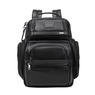 途名alpha3男士超纤真皮双肩，包时尚(包时尚，)旅行商务黑色电脑大容量背包