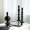 法式复古风黑色玻璃烛台专用蜡烛，高级氛围感客厅橱柜高端装饰摆件