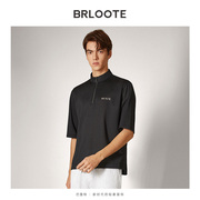 BRLOOTE/巴鲁特立领短袖T恤男柔软质感拉链半袖凉感体恤夏装