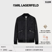 KARL LAGERFELD卡尔拉格斐春夏拉链男短款外套黑色棉服老佛爷