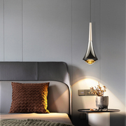 卧室床头吊灯现代简约可升降创意，触摸开关设计感长线小吊灯吊线灯