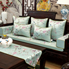 中式红木沙发坐垫刺绣花朵古典海绵制靠垫抱枕圈椅实木沙发垫