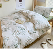 简约全棉大学生宿舍床上三件套纯棉床单被套，夏季单人寝室床品套件