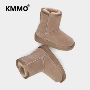 KMMO儿童雪地靴2023童靴男孩棉靴子冬季东北女童高筒靴子防水