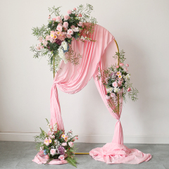 婚庆绢花粉色拱门套装迎宾区布置