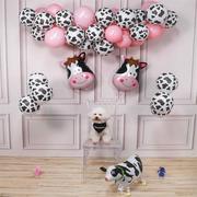 粉色奶牛主题气球套装，农场动物主题派对，走路奶牛气球生日聚会装饰