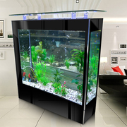 屏风玻璃生态鱼缸 1米 1.2米 1.5米 隔断屏风中型生态水族箱
