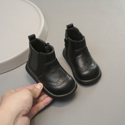 女童马丁靴冬季加绒宝宝小靴子1一3岁婴儿棉鞋软底防滑学步鞋