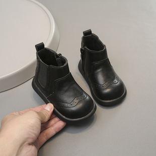 女童马丁靴冬季加绒宝宝小靴子，1一3岁婴儿棉鞋软底防滑学步鞋