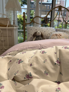 美式田园紫色小碎花，床上用品四件套全棉，纯棉1.5m1.8被套床单少女