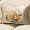中式抱枕沙发客厅床头靠枕套含芯抱枕套刺绣，腰枕长方形中国风靠垫