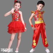 六一儿童旗袍演出服中国风舞蹈龙锦民族幼儿礼服唐装表演服