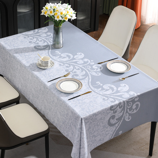 桌布免洗防水防油防烫台布轻奢高级感长方形餐桌布茶几垫PVC