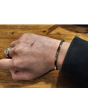 rcman日系搭配简约光版开口手镯，男女同款欧美个性钛钢手环