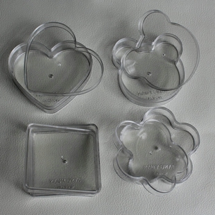 透明塑料盒子 心形方形单格收纳盒 饰品盒化妆盒串珠盒珠子盒钻盒