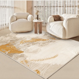 北欧浅灰色地毯客厅高级轻奢家居沙发茶几垫现代ins抽象卧室地垫