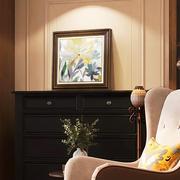 复古客厅装饰画美式卧室，床头壁画欧式沙发，背景墙挂画抽象玄关花卉