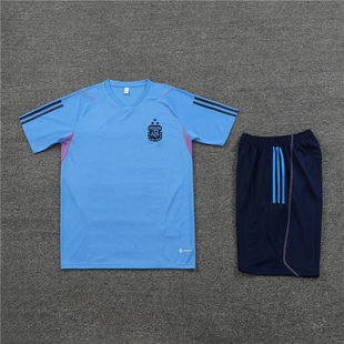 阿根廷意大利法国国家队足球短袖训练服套装定制儿童休闲运动t恤