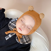 婴儿帽子可爱超萌羊羔毛球羊绒棉护耳帽婴幼儿男女宝宝胎帽秋冬季