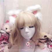 「珍珠兔」原创lolita手作仿真猫，耳朵兽耳边夹kc发箍