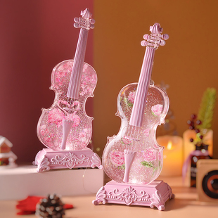 大提琴水晶球音乐盒八音盒，飘雪蓝牙音箱，女友女孩女生生日礼物摆件