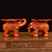 红木大象摆件花梨木雕大象换鞋凳子，中式客厅装饰实木对象凳工艺品