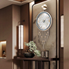 现代新中式挂钟家用客厅装饰壁钟创意玄关静音表挂墙轻奢石英时钟