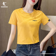 中国乔丹短袖T恤女装2024夏季体恤女士上衣宽松夏天运动半袖